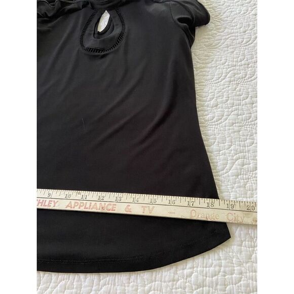 New York & Company 7th Avenue Black High Neck Ruffle Sleeve Blouse Size S​ - Picture 11 of 12